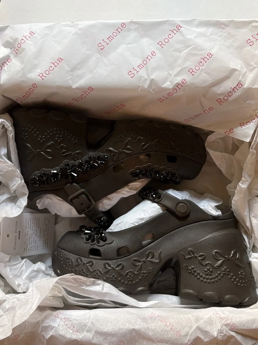 Simone Rocha X Crocs Ballerina Platform Size 6 Espresso